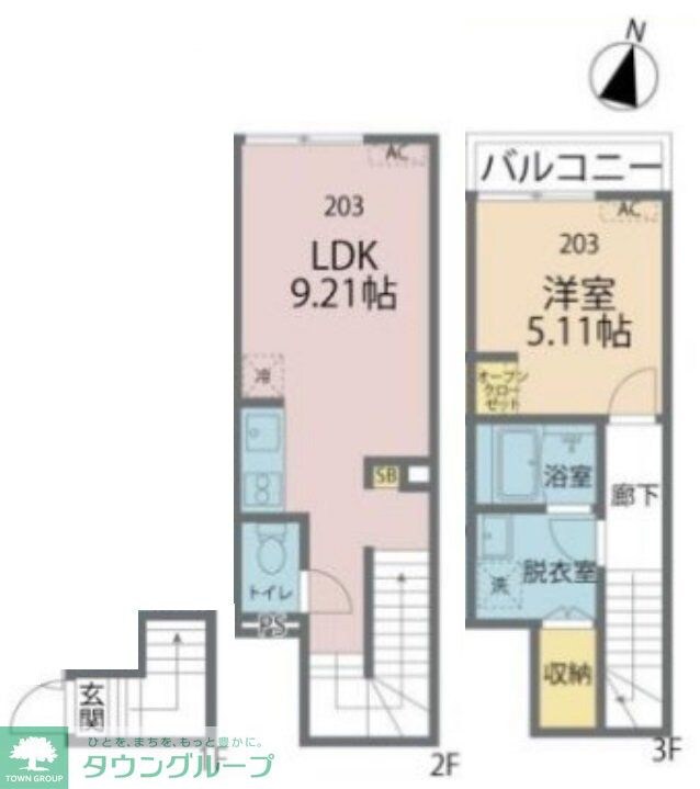 カインドネス亀有の物件間取画像