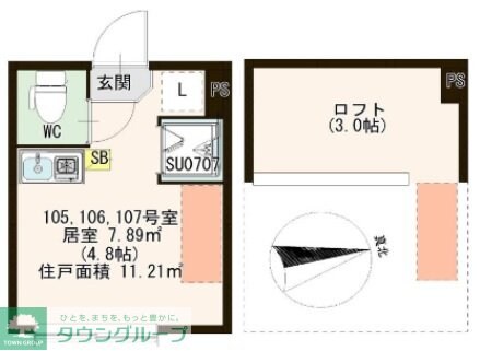 リバーテラス千住大橋の物件間取画像