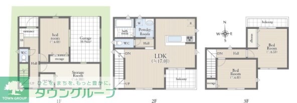 足立区扇1丁目戸建の物件間取画像