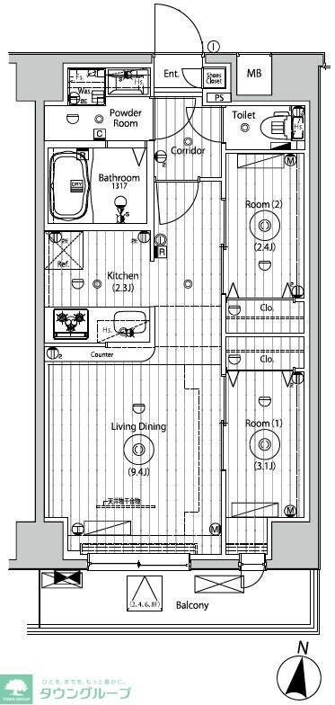 メイクスアート五反野の物件間取画像