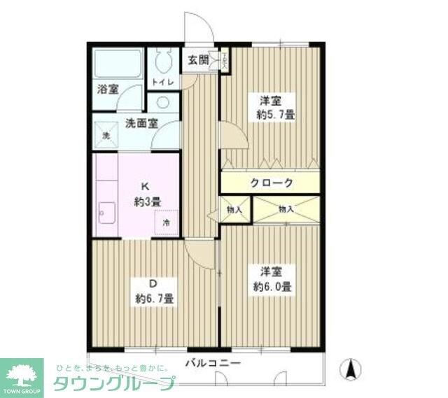 メゾンドボヌール梅島の物件間取画像
