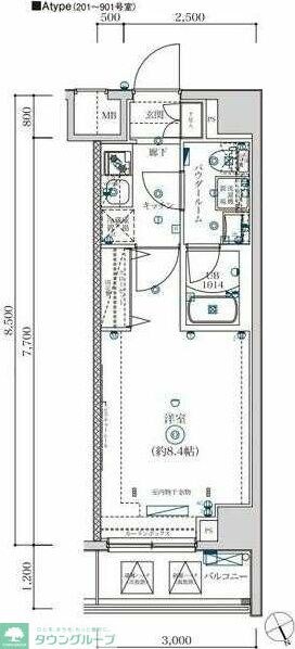 メディフィス千住大橋駅前の物件間取画像