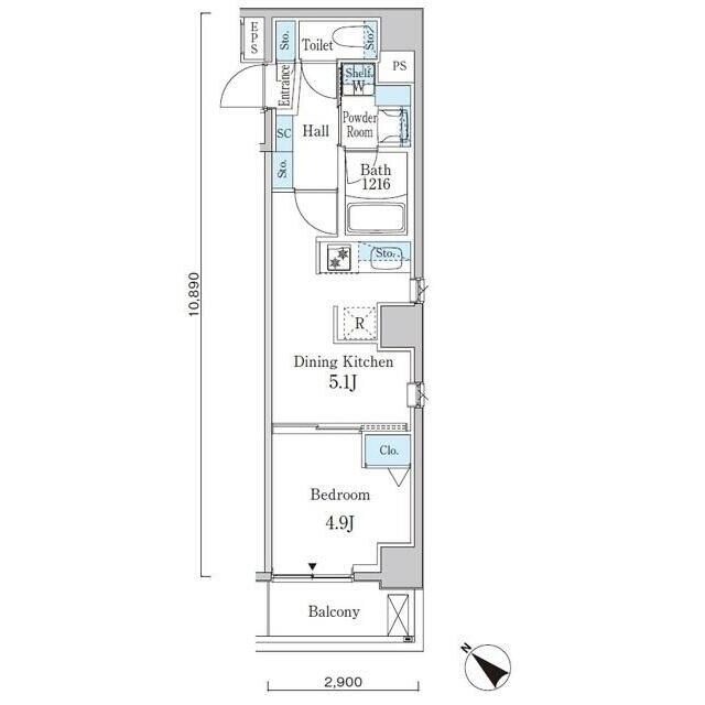 アヴェルーナ月島の物件間取画像