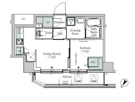 ONE ROOF RESIDENCE KIBA EASTの物件間取画像
