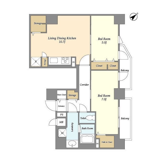 ミレドゥーエ門前仲町の物件間取画像