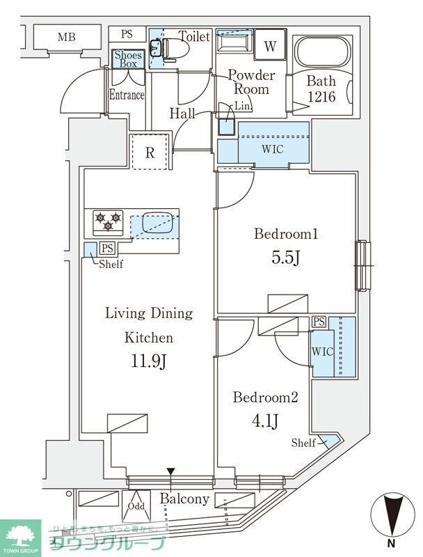 オープンブルーム入谷Eastの物件間取画像