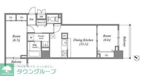 クオリタス日本橋浜町の物件間取画像