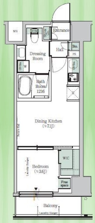 ONE ROOF RESIDENCE KIBA EASTの物件間取画像