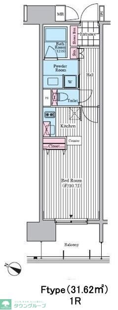 クロスレジデンス東十条の物件間取画像