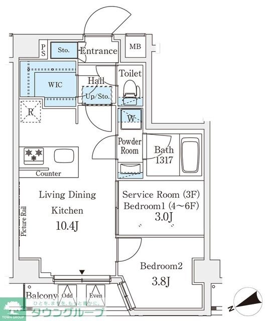 アジールコート山手動坂の物件間取画像