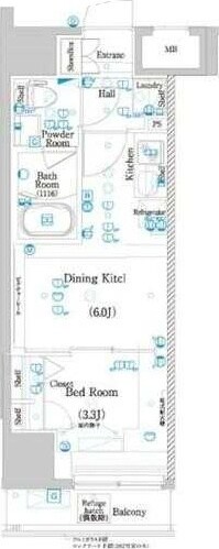 ラフィスタお花茶屋の物件間取画像