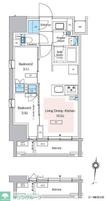 プレディアコート錦糸町スカイビューの物件間取画像