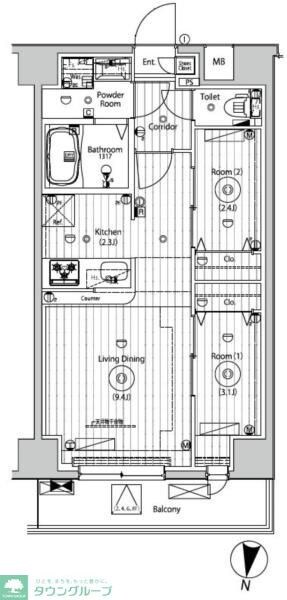 メイクスアート五反野の物件間取画像