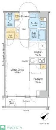 プラウドフラット墨田曳舟ディアージュの物件間取画像