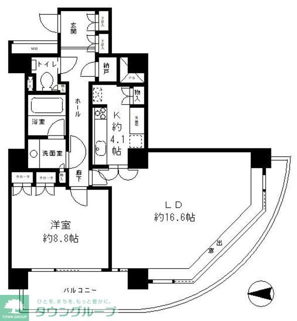リバーポイントタワーの物件間取画像
