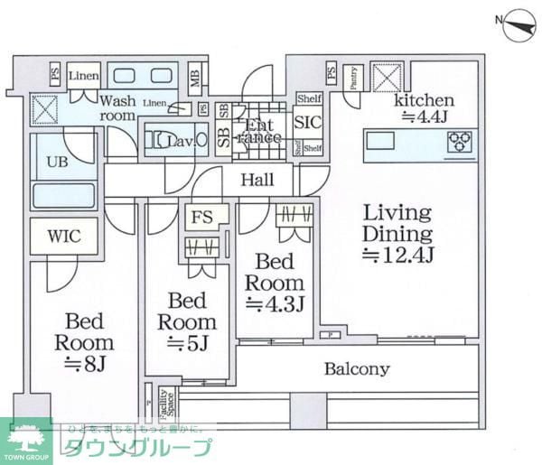 ザ・パークハウス千代田六番町の物件間取画像