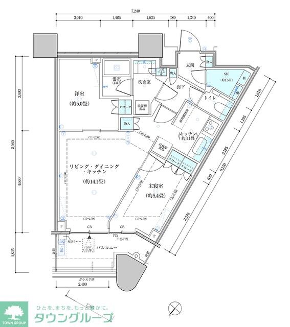 パークタワー勝どき サウス棟の物件間取画像