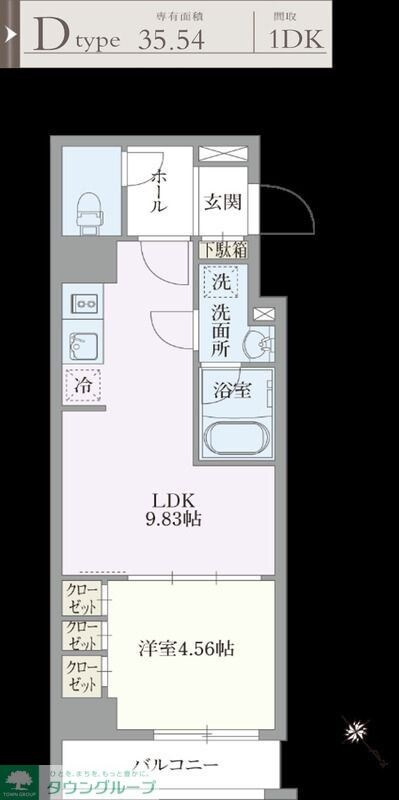 ベルエスパス箱崎の物件間取画像