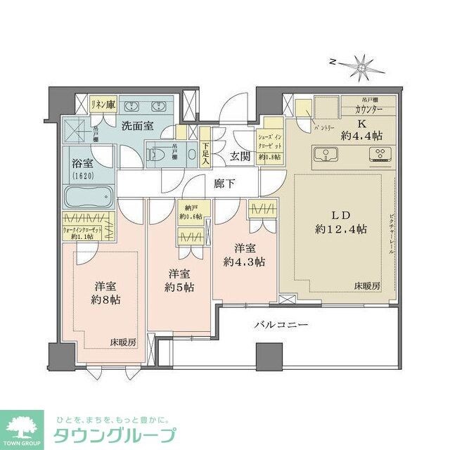 ザ・パークハウス千代田六番町の物件間取画像