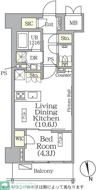 ザ・パークハビオ神楽坂レジデンスSouthの物件間取画像