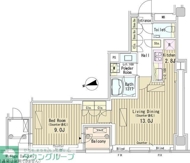 パークアクシス御成門の物件間取画像