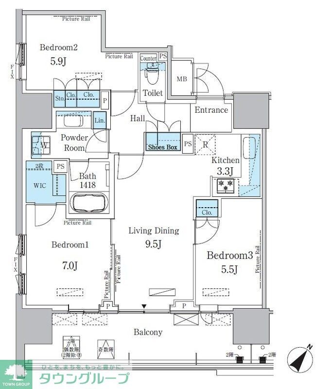 HARUMI FLAG PORT VILLAGE A棟の物件間取画像