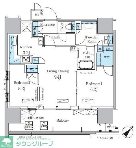 HARUMI FLAG PORT VILLAGE B棟の物件間取画像