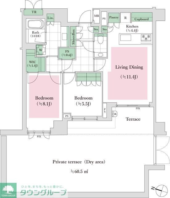 ザ・パークハウス千代田六番町の物件間取画像