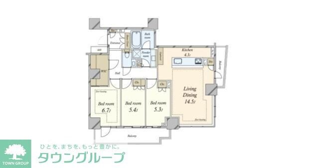 ザ・パークハウス三田ガーデンレジデンス&タワーの物件間取画像