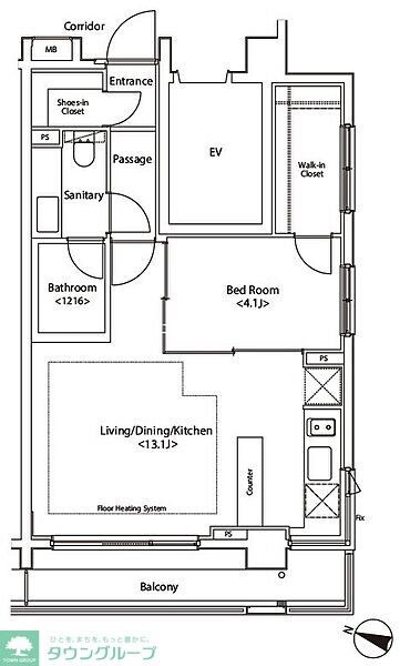 カスタリア新宿夏目坂の物件間取画像