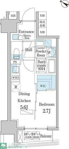 デュオフラッツ日本橋水天宮の物件間取画像