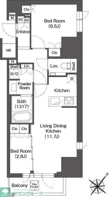 レフィールオーブ代々木の物件間取画像