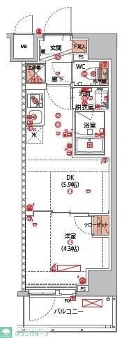 ハーモニーレジデンス新宿早稲田ザ・ガーデンの物件間取画像