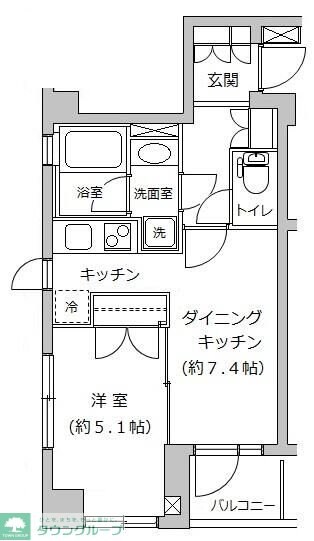 エスコート ノヴェル白金高輪の物件間取画像