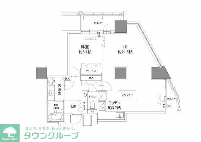 カスタリアタワー品川シーサイドの物件間取画像