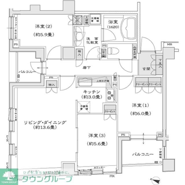 パークハウス中目黒の物件間取画像