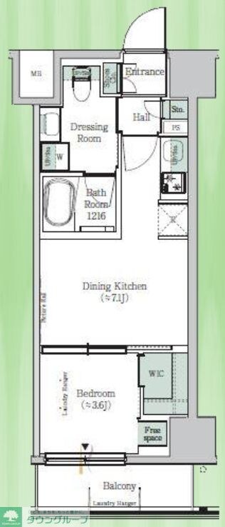 ONE ROOF RESIDENCE KIBA EASTの物件間取画像