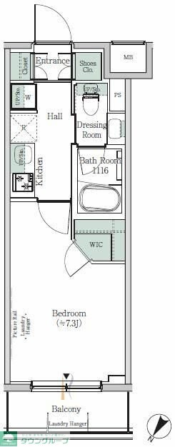 ONE ROOF RESIDENCE KIBA WESTの物件間取画像