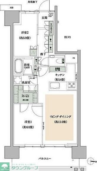 ザ・パークハウス亀戸九丁目の物件間取画像
