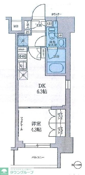 ルフォンプログレ門前仲町マークスの物件間取画像