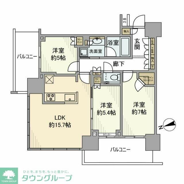 プラウドタワー小岩ファーストの物件間取画像