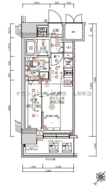 クオリタス日本橋浜町の物件間取画像