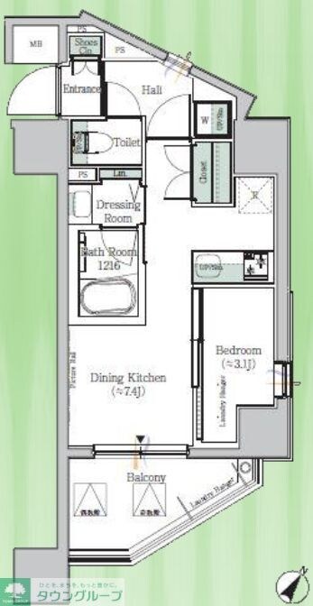 ONE ROOF RESIDENCE KIBA EASTの物件間取画像