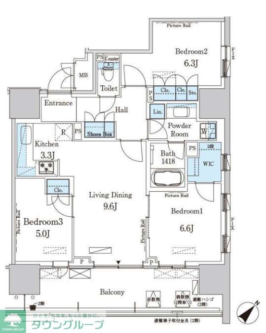 HARUMI FLAG PORT VILLAGE B棟の物件間取画像