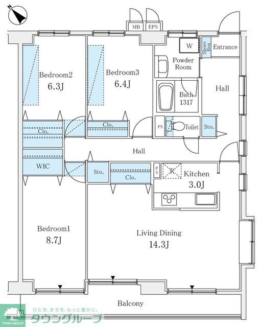 リューズ・リバー月島の物件間取画像