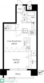 デ・リード日本橋箱崎の物件間取画像