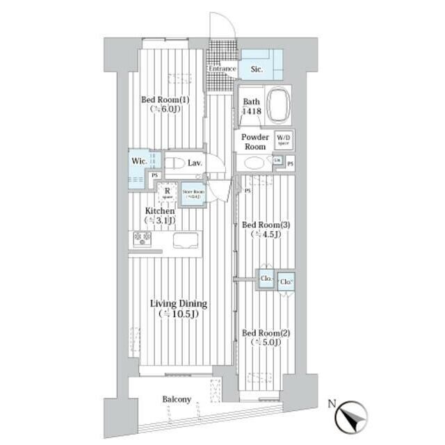ザ・グランクラッセ日本橋イーストの物件間取画像