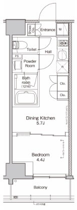 プラウドフラット浅草ディアージュの物件間取画像