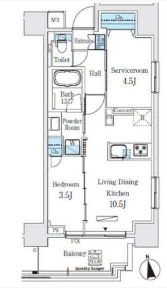 コスモグラシア浅草の物件間取画像