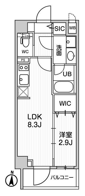 シーズンフラッツ押上テラスの物件間取画像